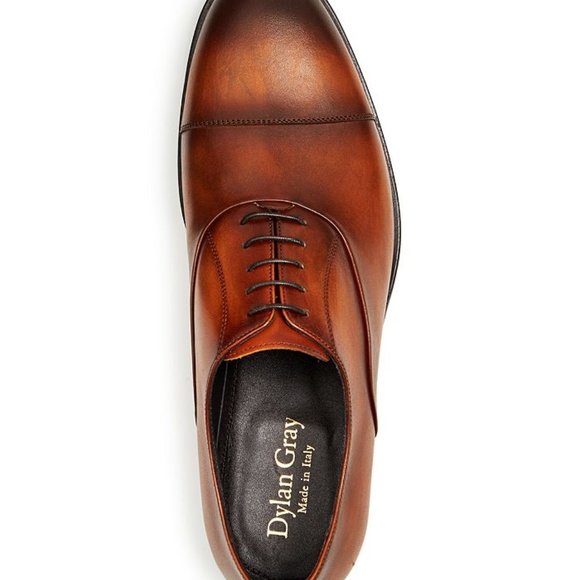 Bloomingdale's Exclusive Dylan Gray Fortuno Cognac Cap Toe Oxford Men's Shoes - Picture 3 of 7